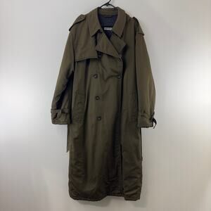 Georgio Armani‎ olive green double breasted trench coat